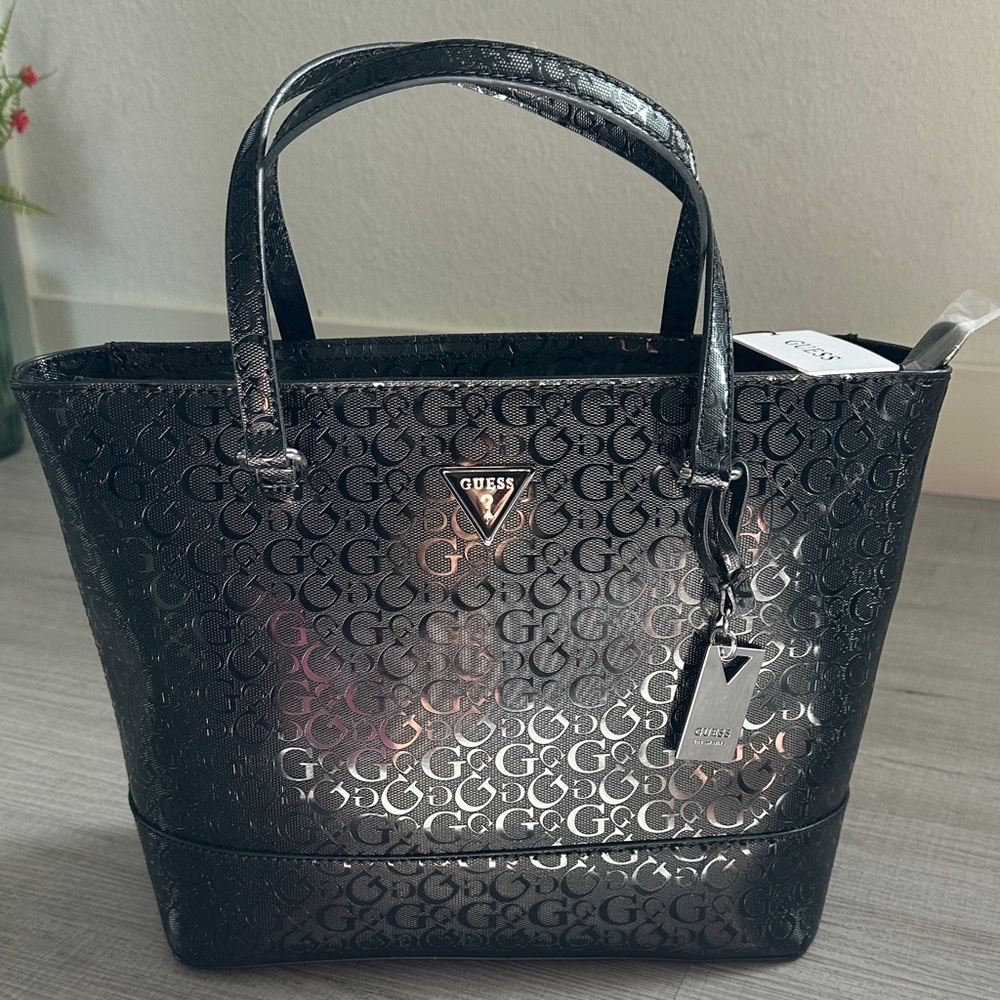 GUESS Black Logo Tote Bag